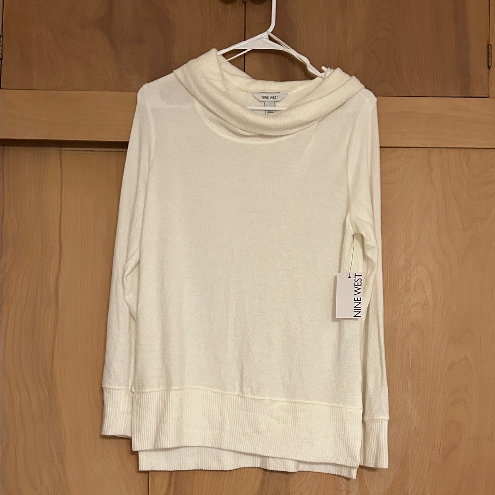 Nine West Women's Off-White Cowl Neck Sweater